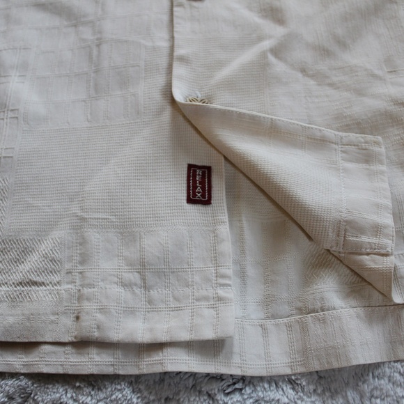 100% Silk - Tommy Bahama Camp Shirt - Cream - Picture 7 of 11